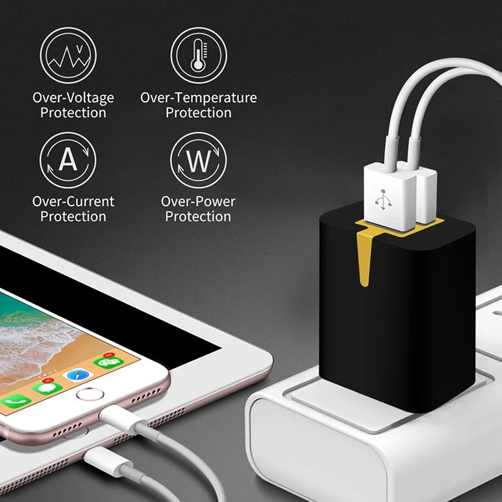 Reliable and safe two ports USB charger