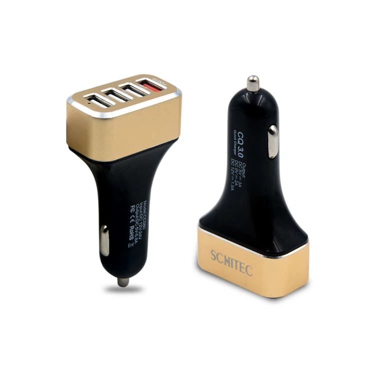 Qc 3.0 Φορτιστής αυτοκινήτου Φορτιστής USB 4 θυρών