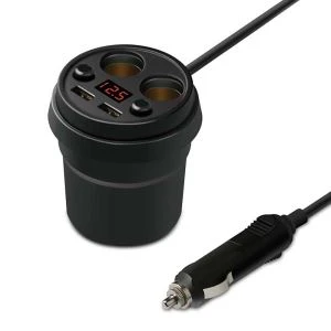 Διπλός προσαρμογέας φορτιστή αυτοκινήτου USB με υποδοχή αναπτήρα 2 τσιγάρων